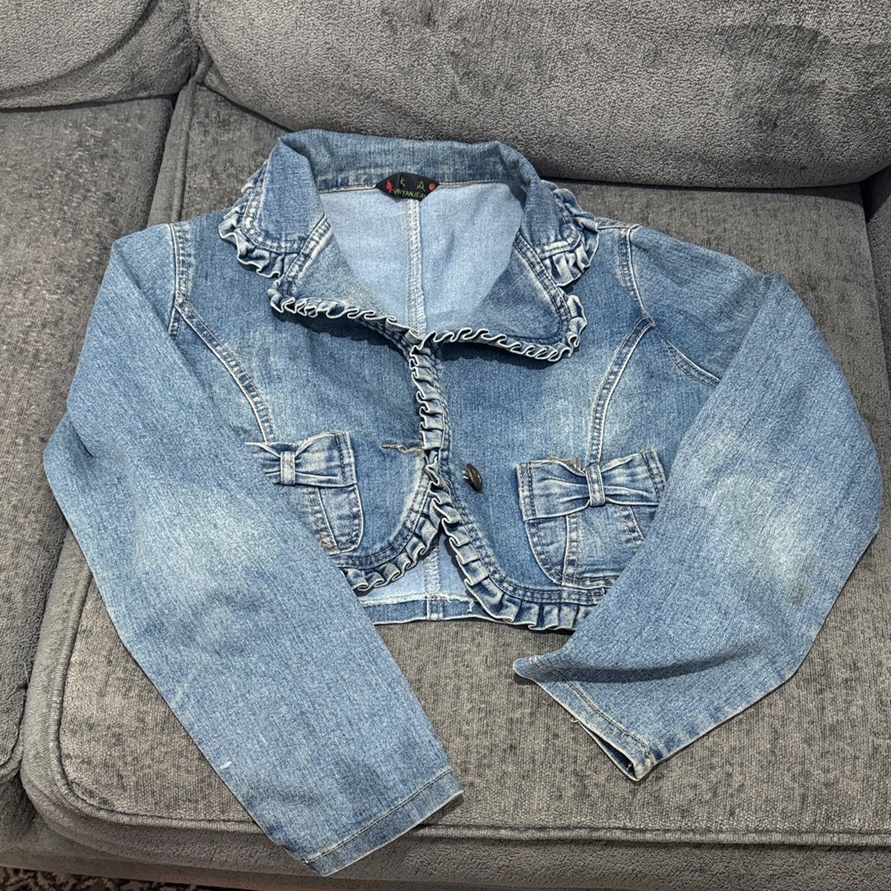 Women crop Blue Denim Jacket